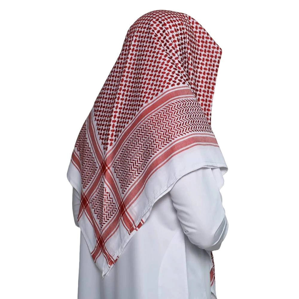 Authentic Keffiyeh Arab Head Covering Scarf for Men Sheikh, Islamic Muslim Turban Emirates Dubai Men Headwear Hijab