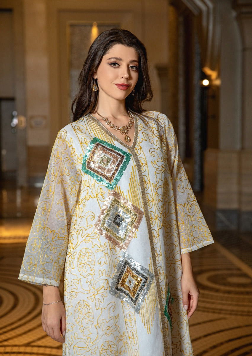 Eid Sequins Caftan Kaftan Jalabiya For Party And Wedding