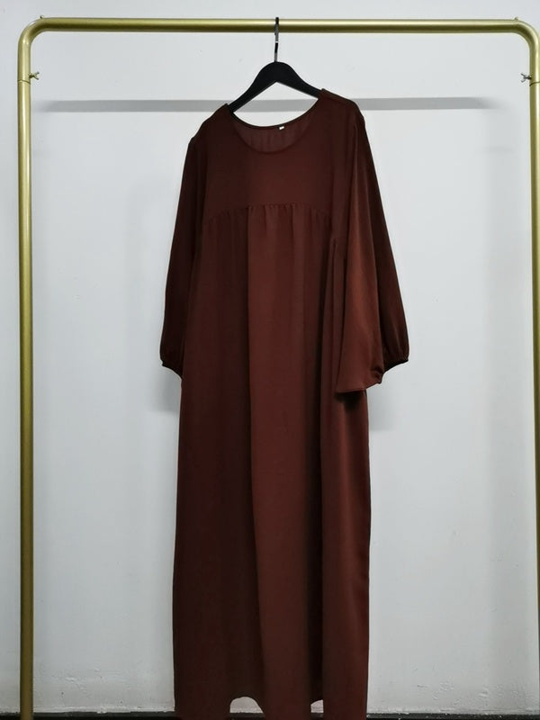 Robe Abaya froissée avec poche, 15 options de couleurs