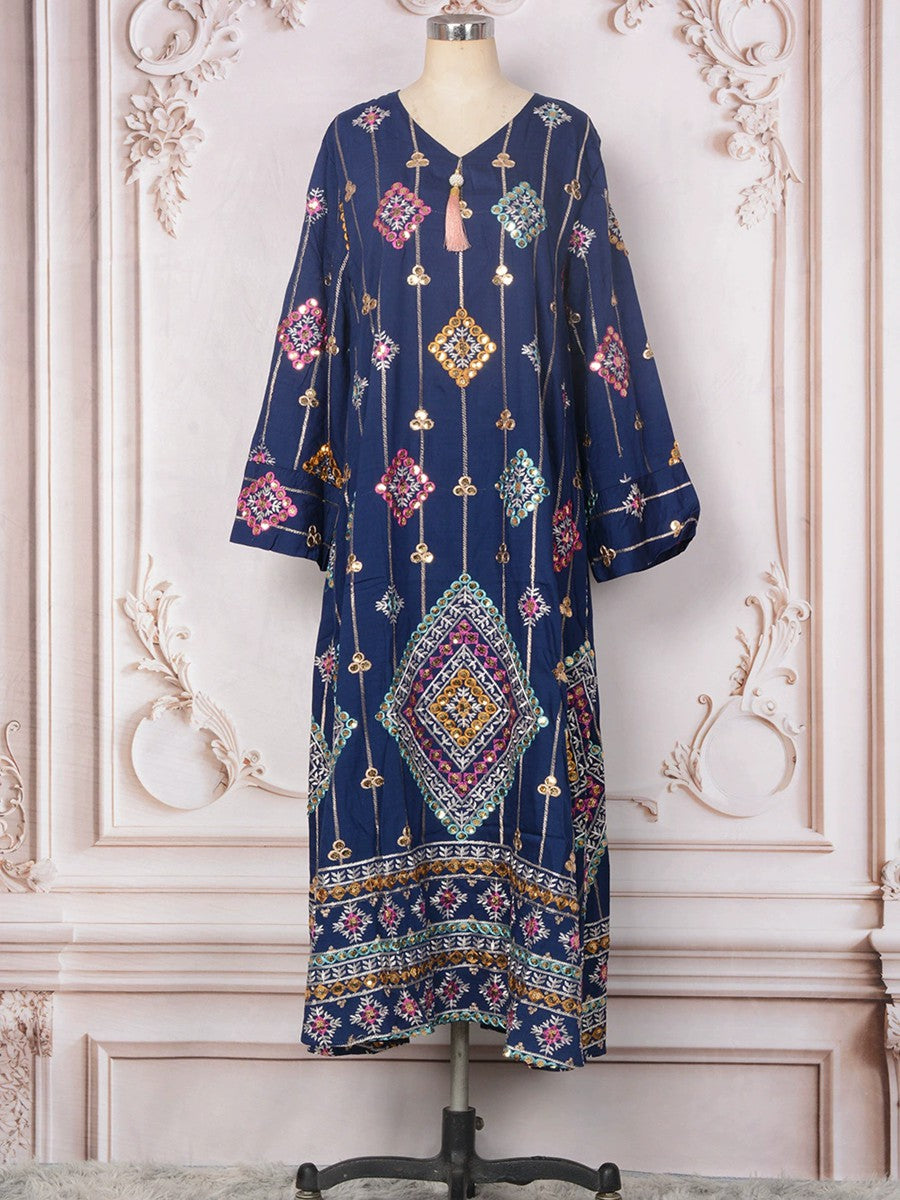 Robe caftan brodée de paillettes pour l'Aïd #24366