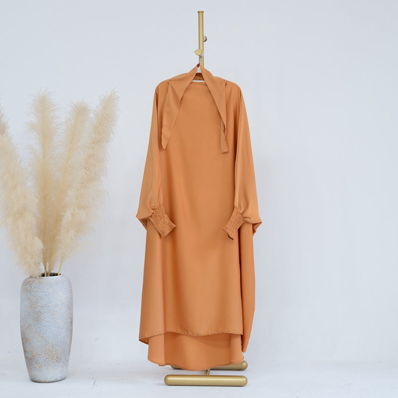 Robe de prière en satin assortie mère-fille pour femmes musulmanes