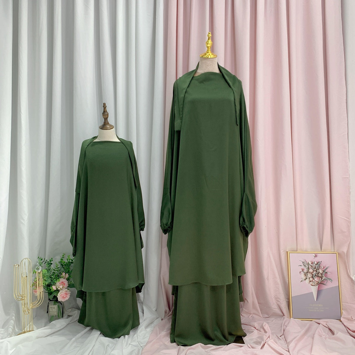 Robe de prière pour femmes musulmanes, jilbab, tenues assorties mère et fille