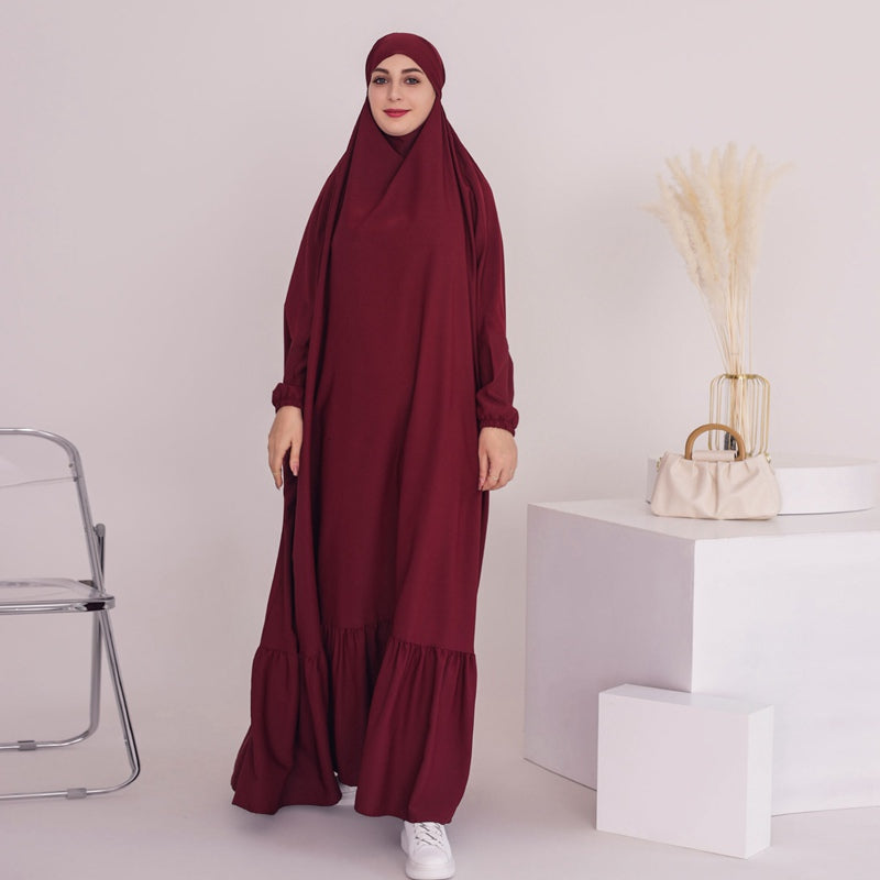 Robe longue de prière Nida, robe abaya à enfiler, jilbab