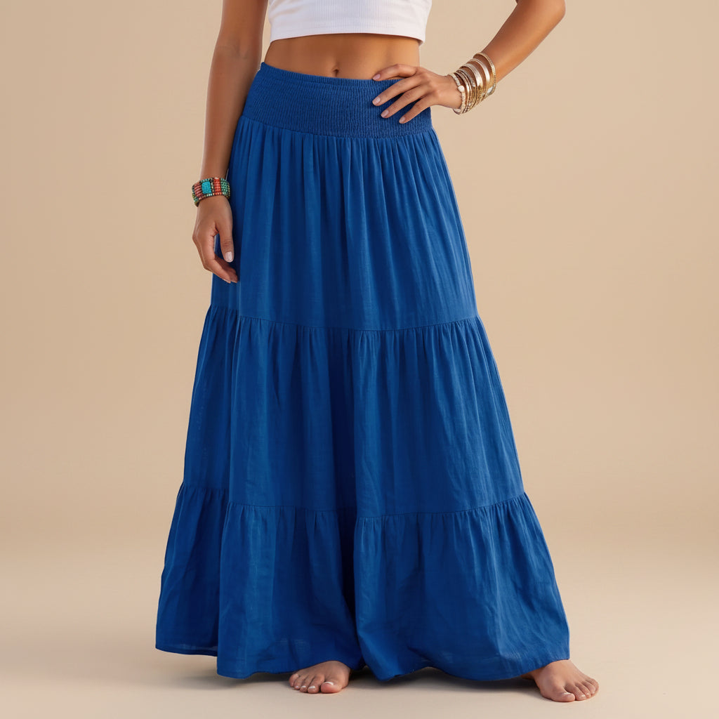 Pleated Plain Solid Color Modest Skirt #269038