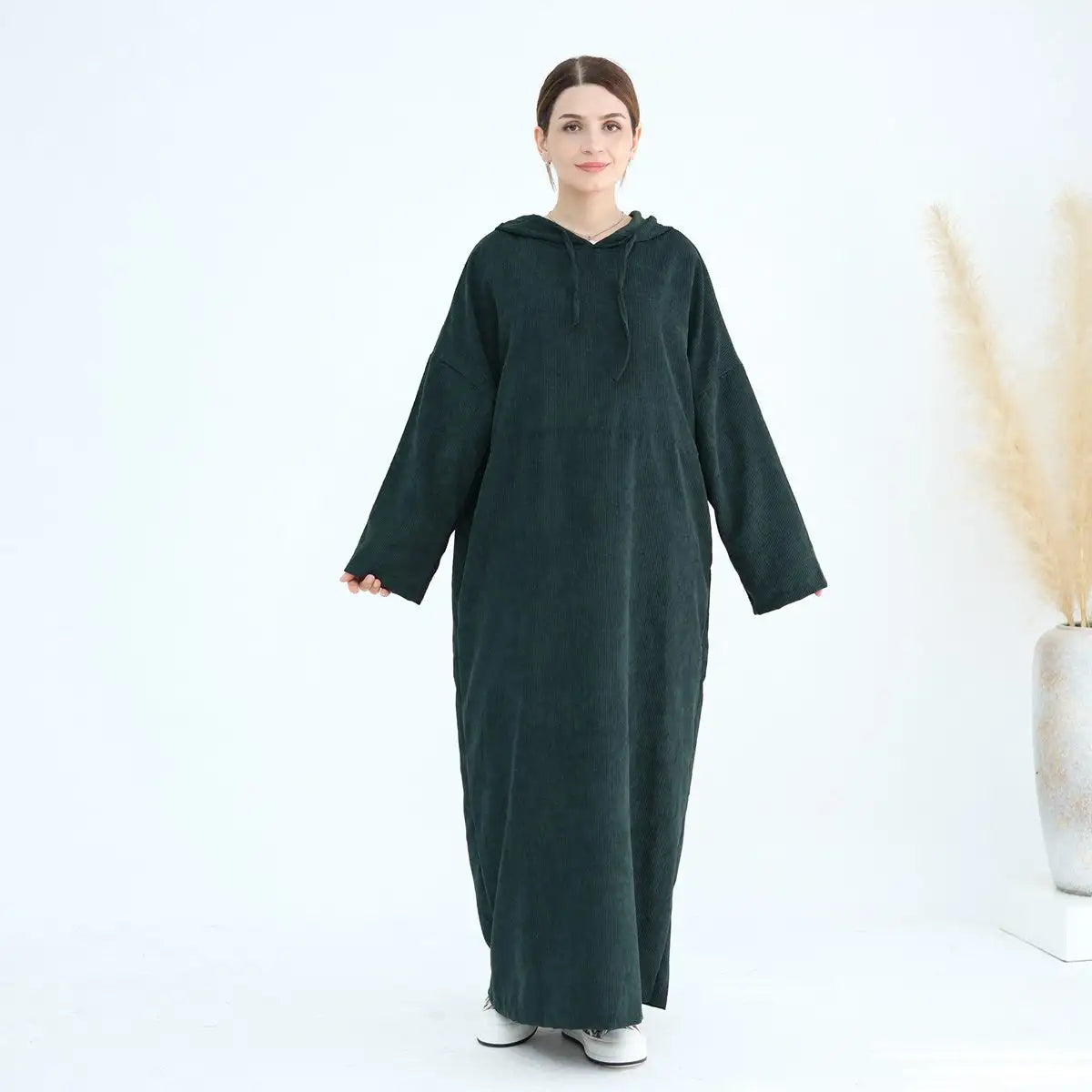 Robe Abaya en velours côtelé pour l'hiver et l'automne