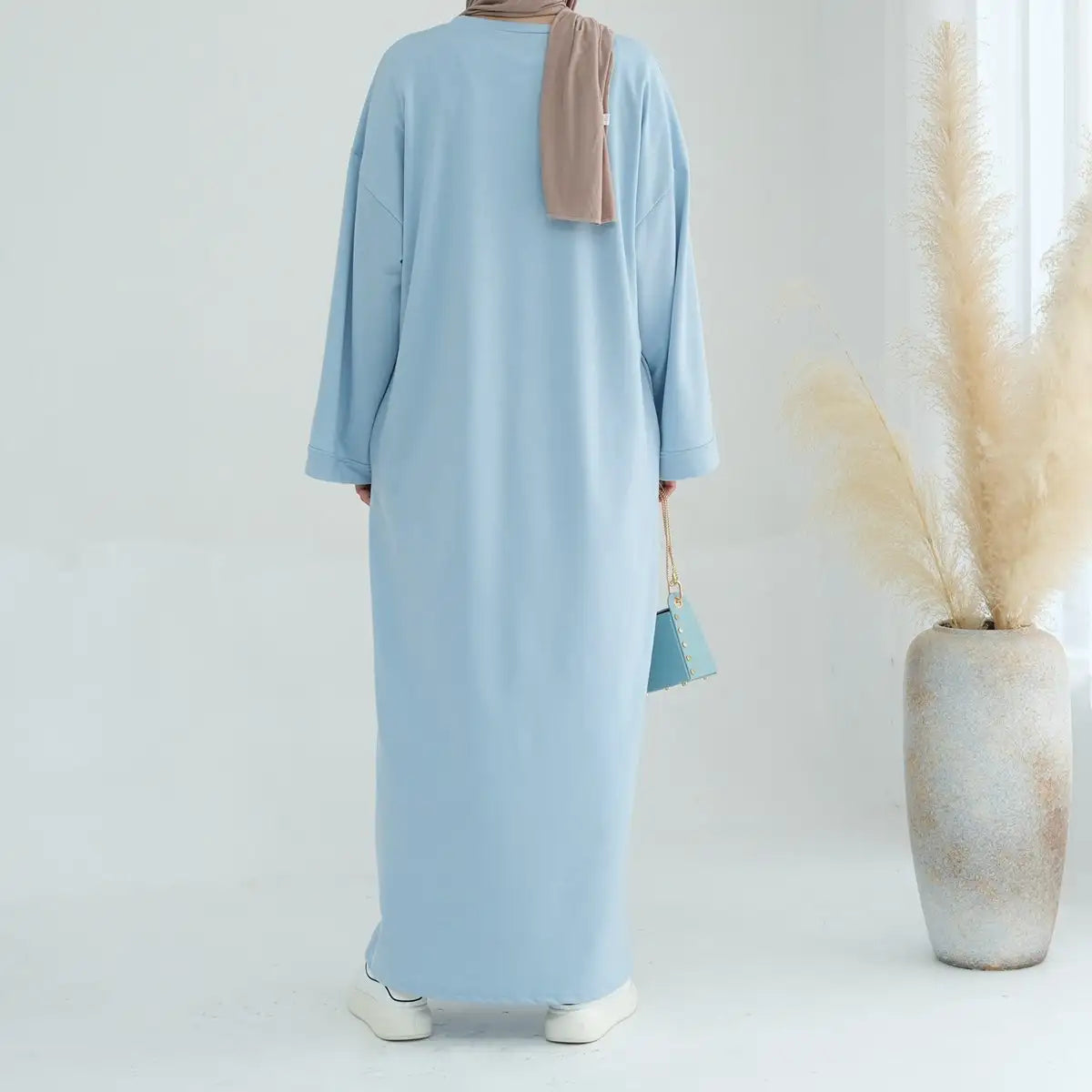 Robe Abaya unie de couleur unie