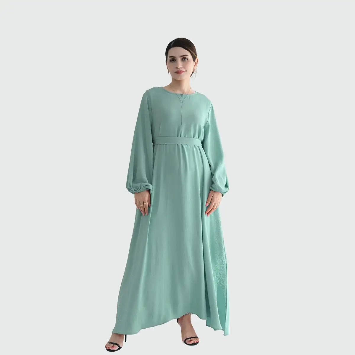 Robe Abaya à manches bouffantes pour femmes musulmanes