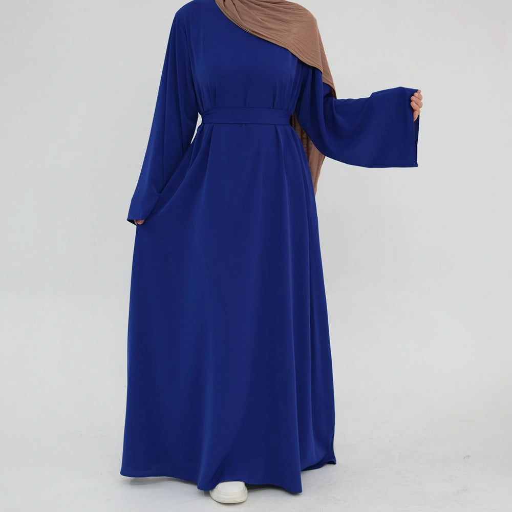 Robe Abaya unie Nida, 13 couleurs disponibles #251046
