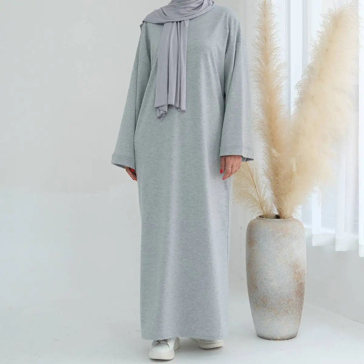 Robe Abaya unie de couleur unie