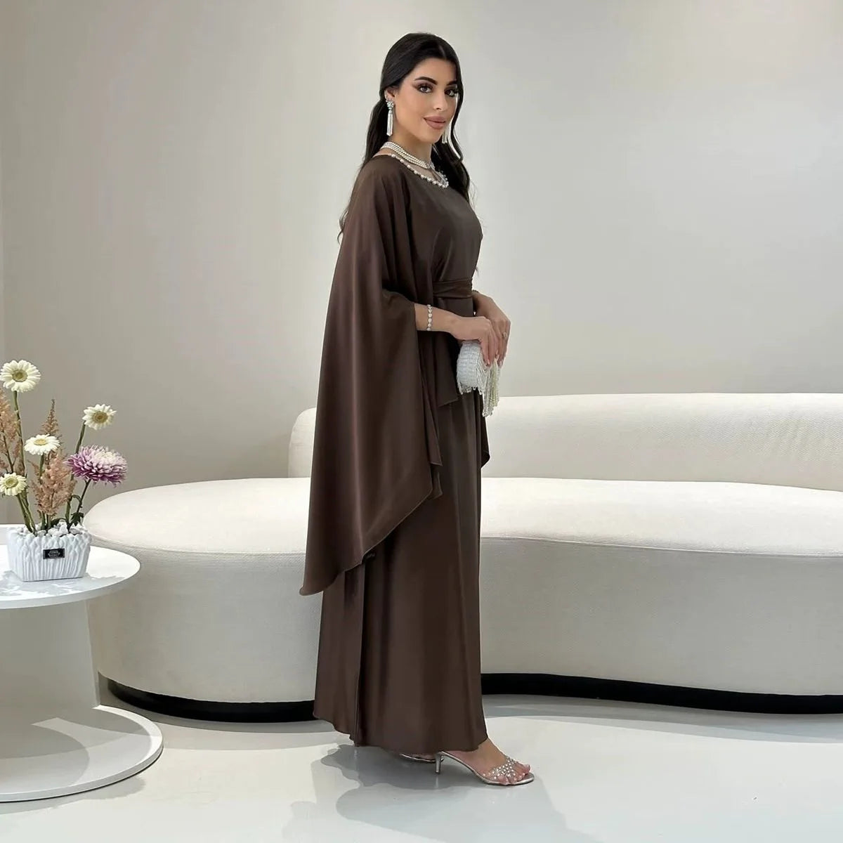 Satin Abaya Dress - Bradde Chain - #25184