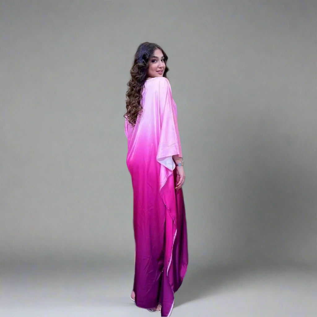 Robe Abaya Farasha à manches chauve-souris taille unique