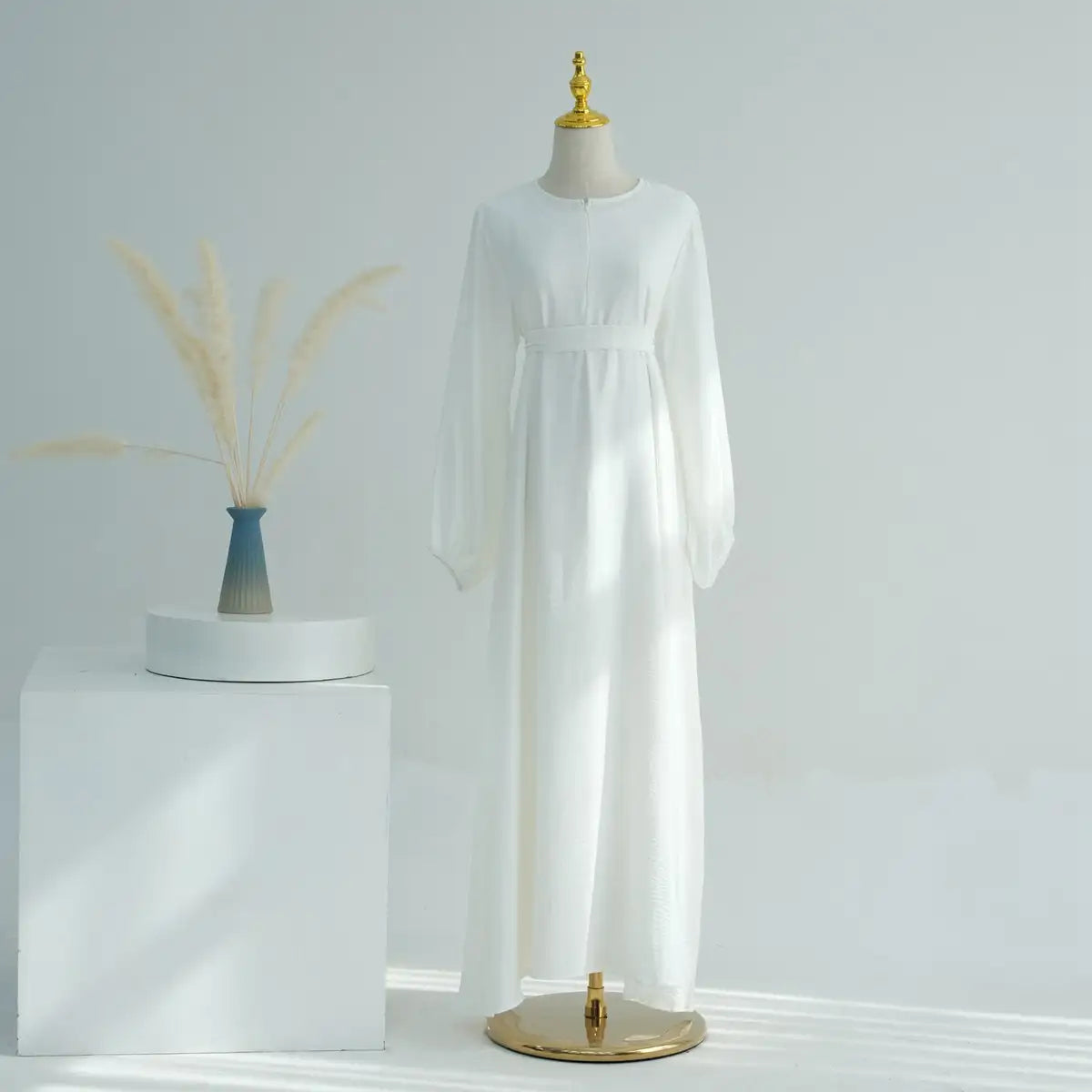 Robe Abaya à manches bouffantes pour femmes musulmanes