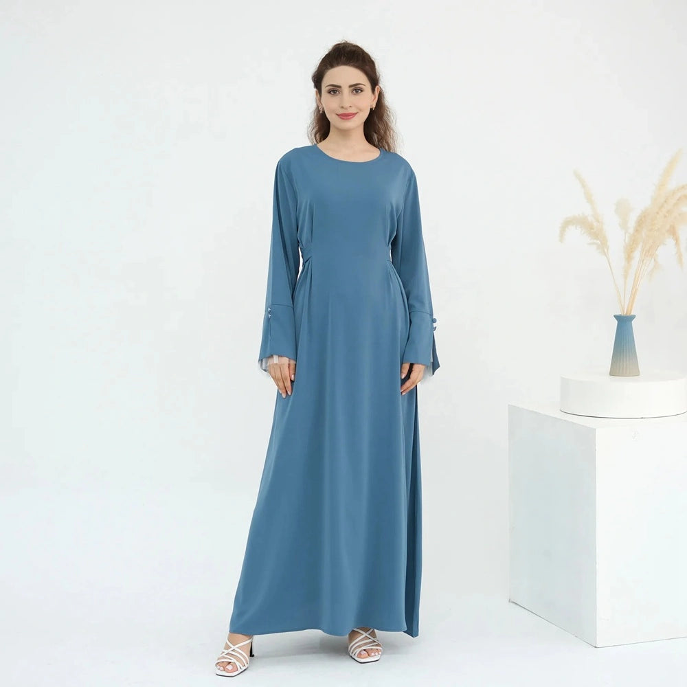Robe Nida Abaya à manches en dentelle #251004