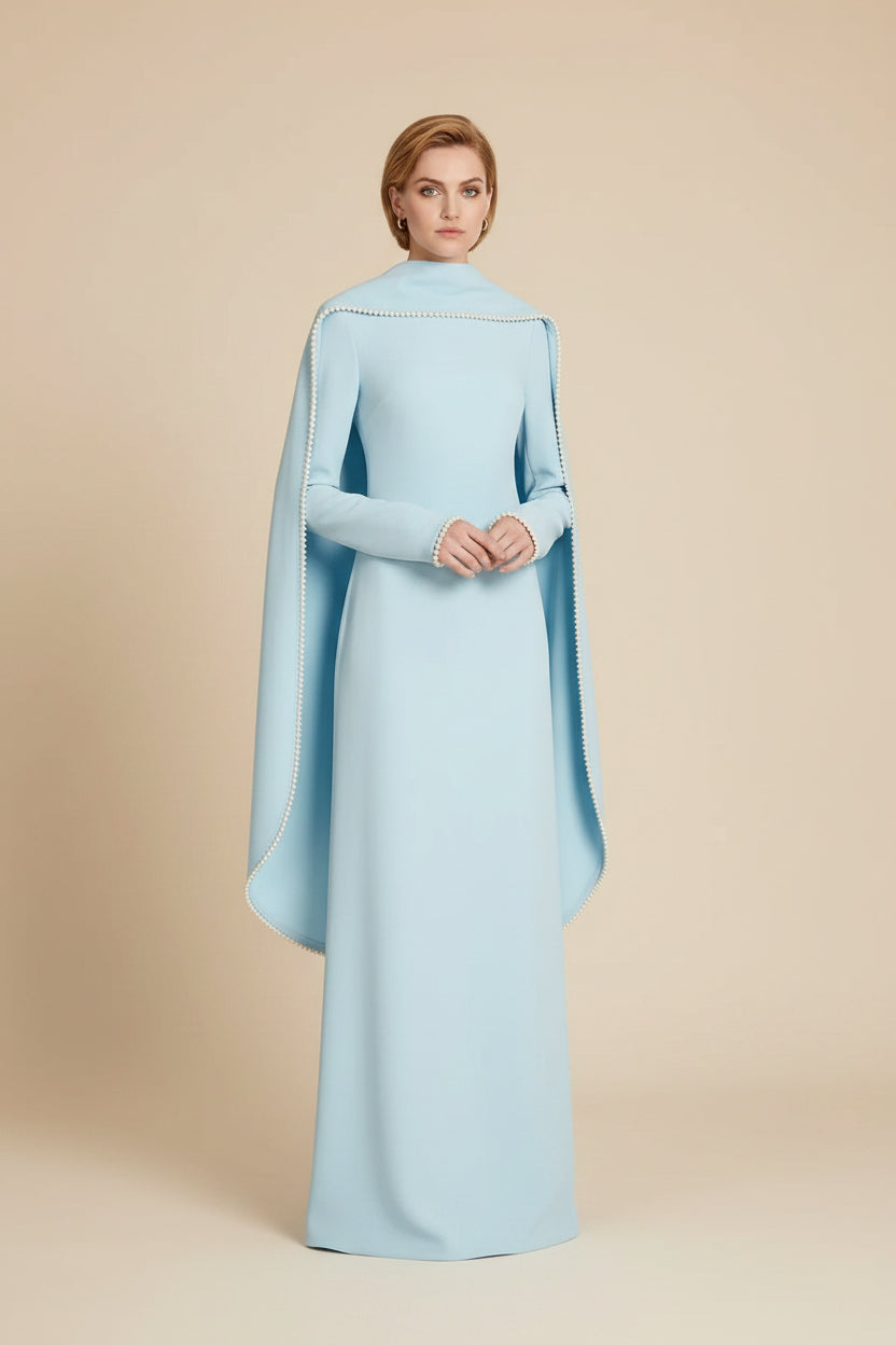 Embellished Beads Cape Abaya Dress - Luxury Abaya - Eid/Wedding/Graduation - #265385