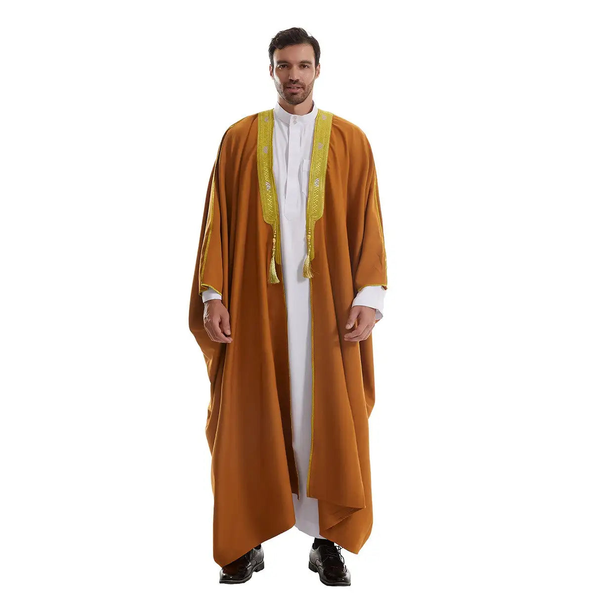 Bisht pour homme - Moyen-Orient arabe - Tissu épais - Noir/Beige/Blanc/Brun