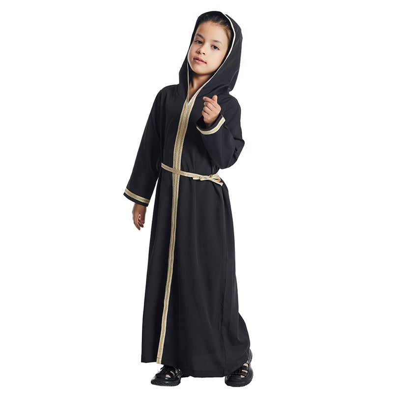 Robe Abaya à capuche pour fille arabe du Moyen-Orient