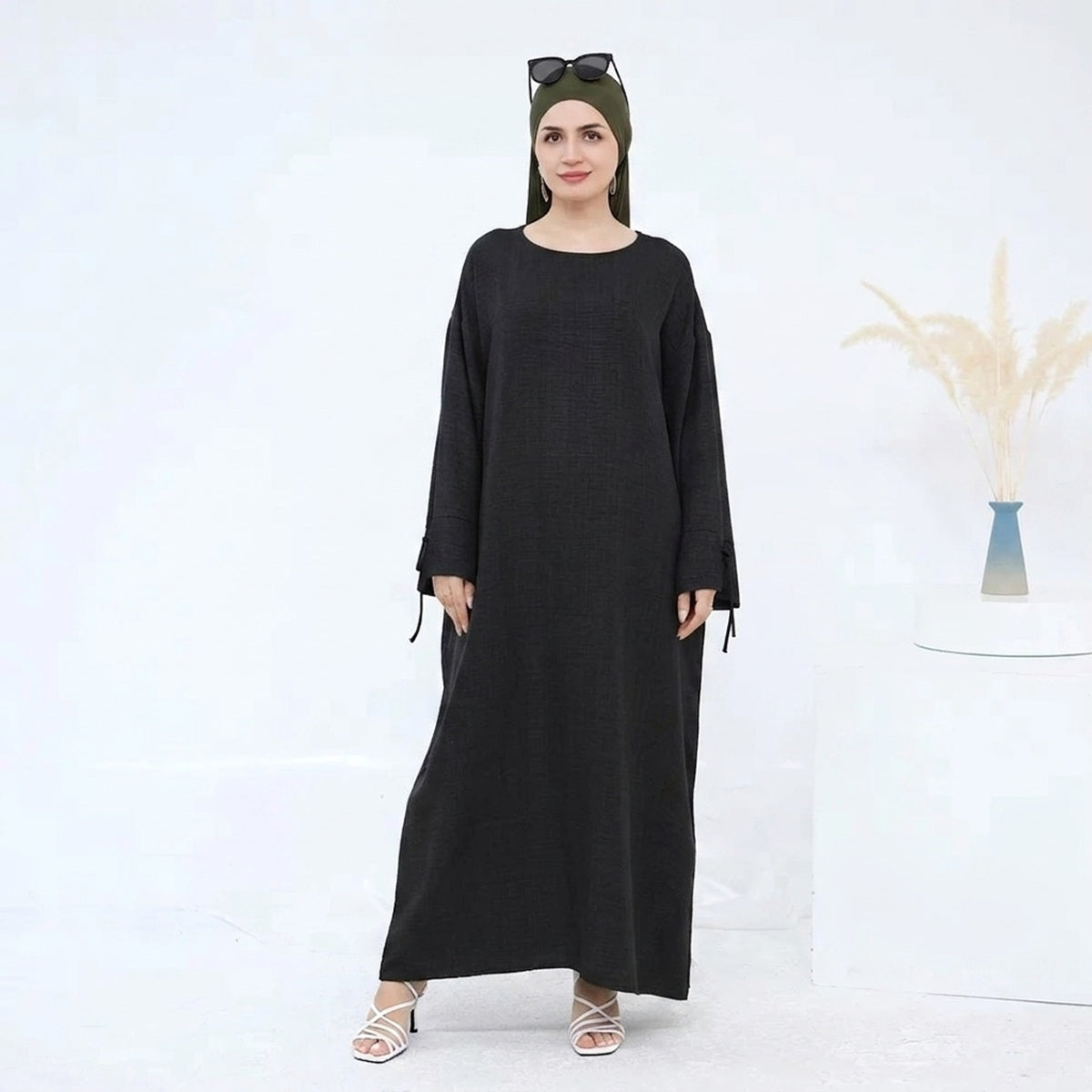 Robe Abaya froissée à porter au quotidien #24946