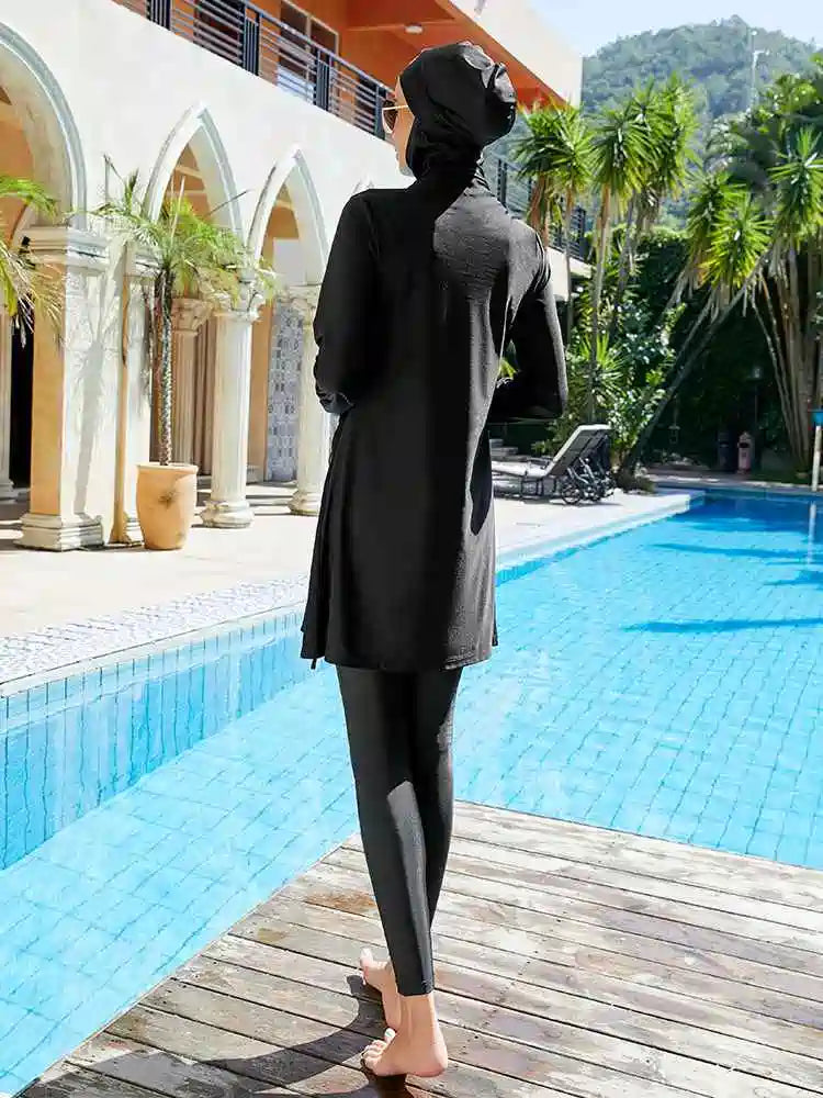 Ensemble 3 pièces Burkini Maillot de bain islamique Hijab Maillot de bain Halal #2510310