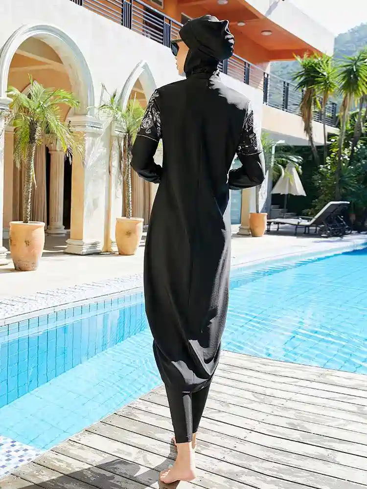 3 Pieces Set Burkinis Islamic Swimwear Halal Hijab Swimsuit Bathing Suit #2510455