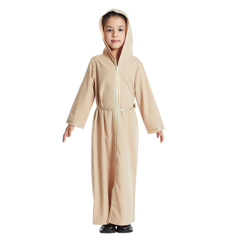 Robe Abaya à capuche pour fille arabe du Moyen-Orient