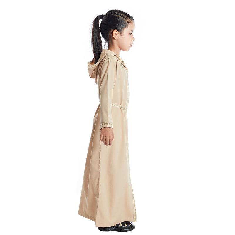 Robe Abaya à capuche pour fille arabe du Moyen-Orient