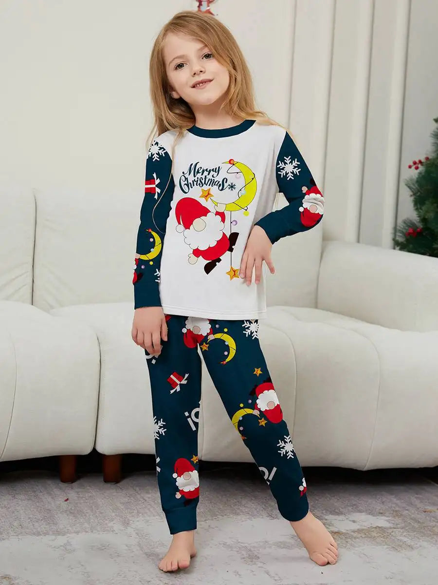Ensemble pyjama de Noël assorti pour toute la famille, motif Père Noël mignon
