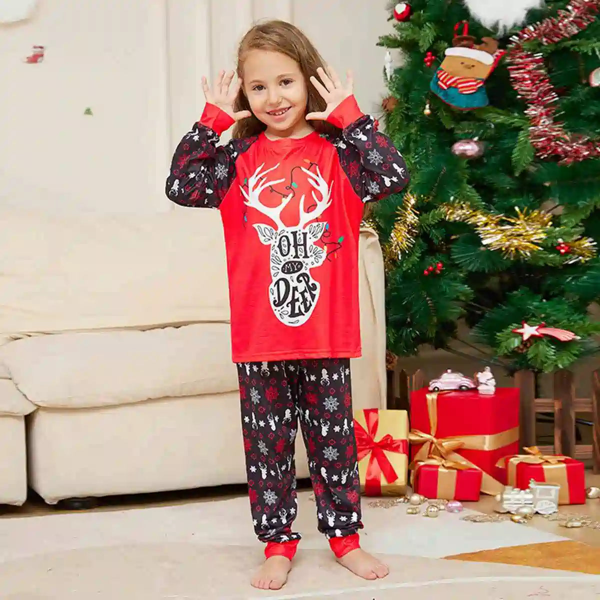 Ensemble pyjama de Noël imprimé assorti pour toute la famille #24325