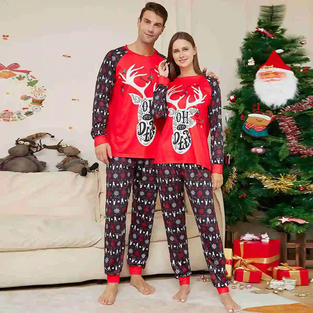 Ensemble pyjama de Noël imprimé assorti pour toute la famille #24325