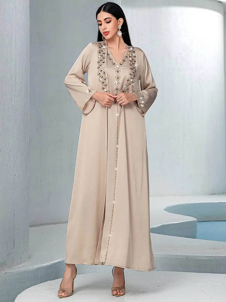 Ensemble 2 pièces avec strass Hotfix, robe caftan Mukhawar #255148