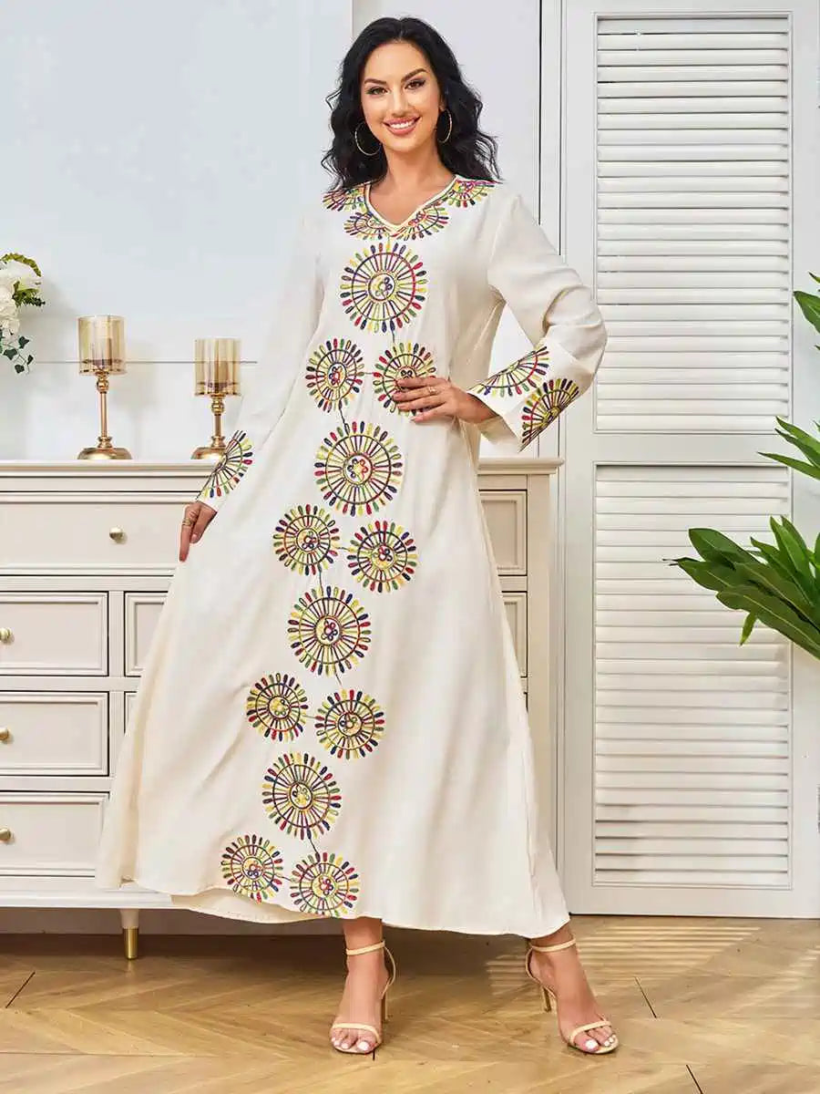 Robe caftan brodée en corde pour l'Aïd #24309