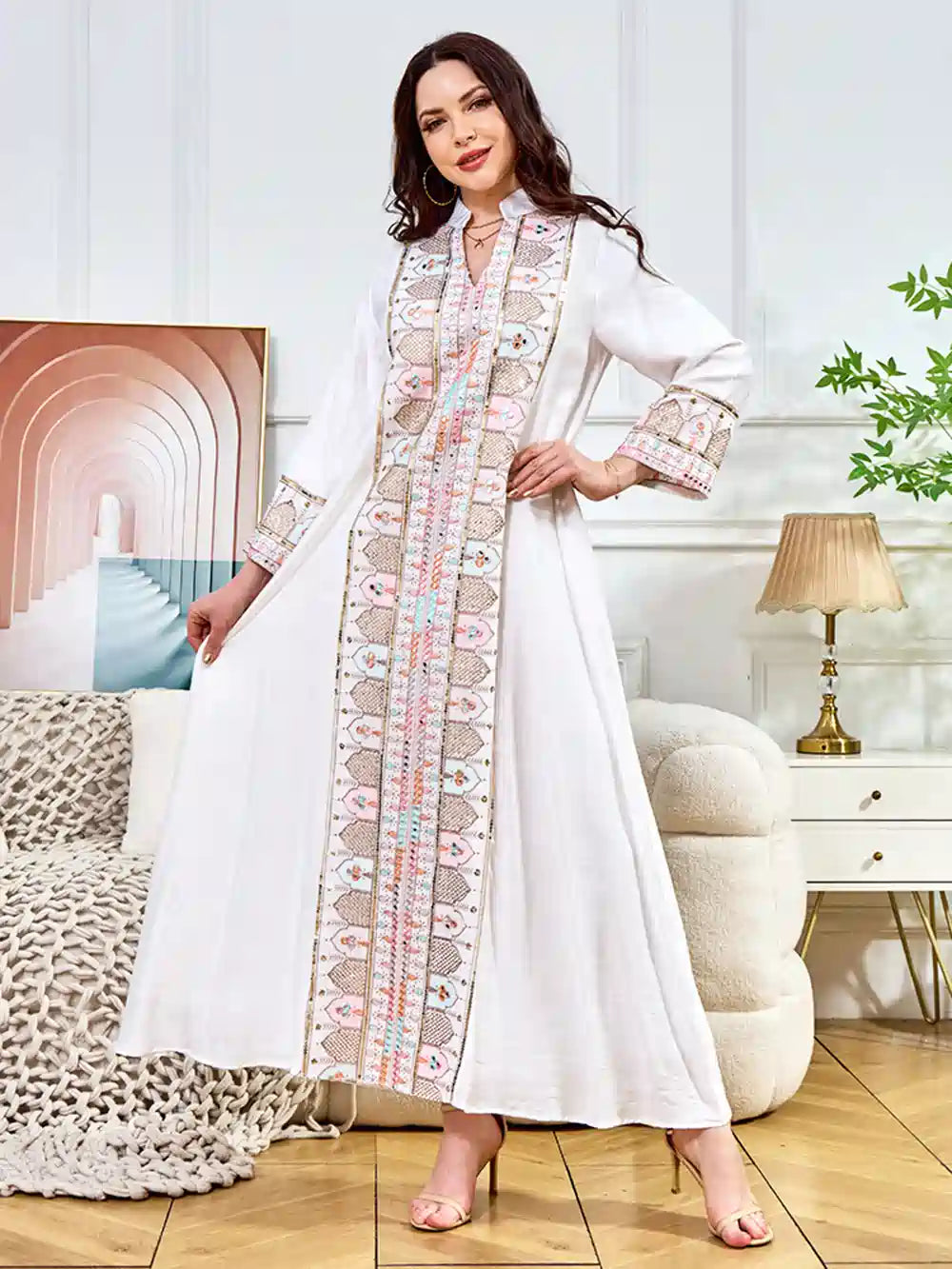 Paillettes Eid Caftan Kaftan Robe #25395