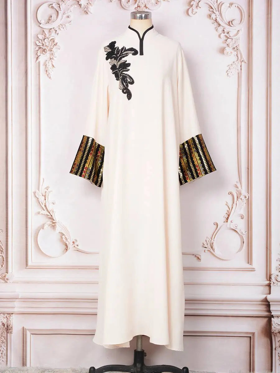 Robe Caftan avec perles de l'Aïd #25380