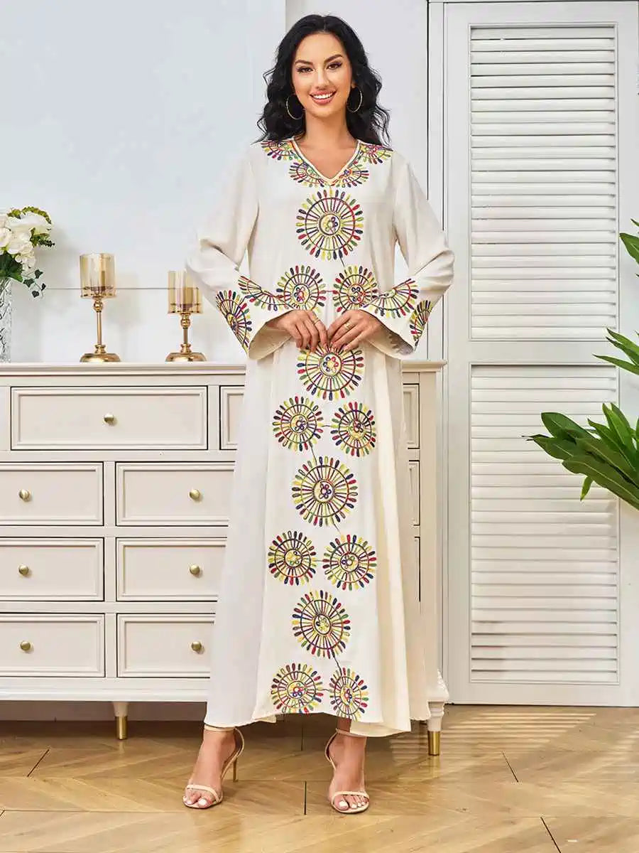 Robe caftan brodée en corde pour l'Aïd #24309