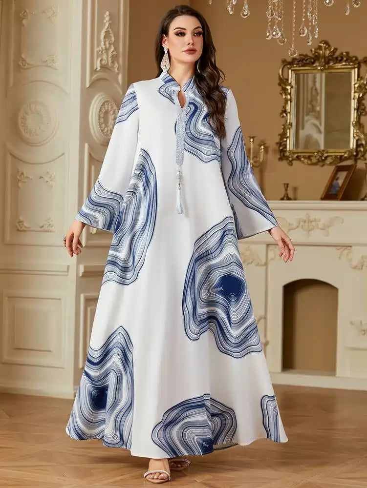 Robe Caftan imprimée Eid Jalabiya #254258