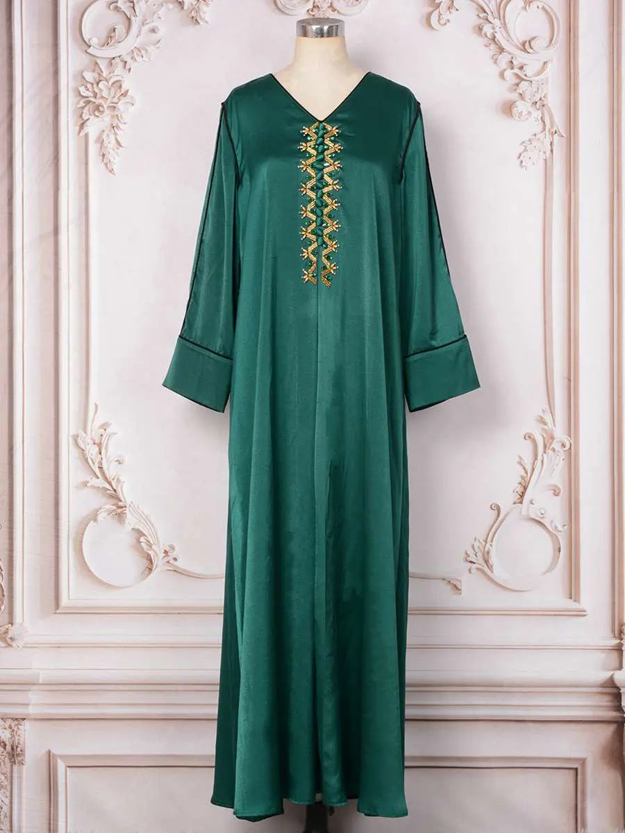 Robe caftan en perles de strass pour l'Aïd #25247