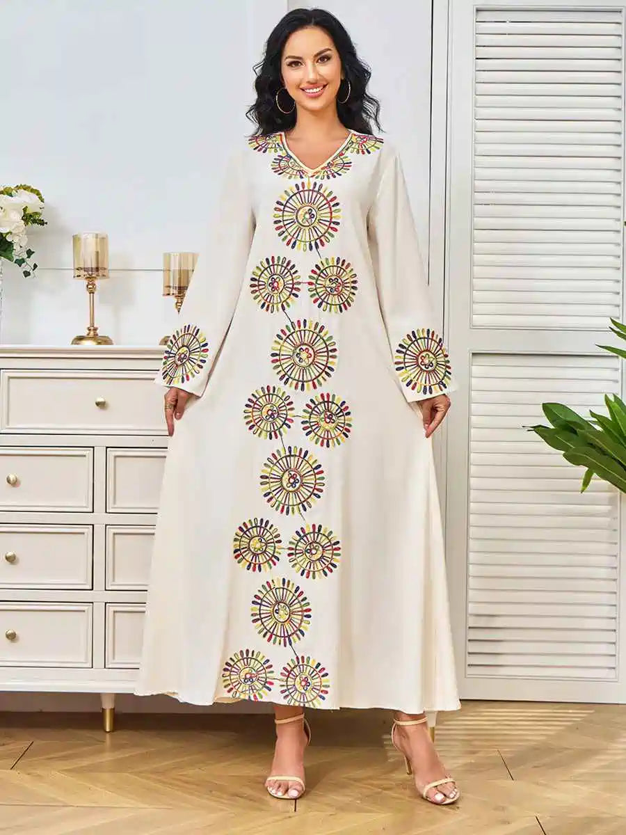 Robe caftan brodée en corde pour l'Aïd #24309