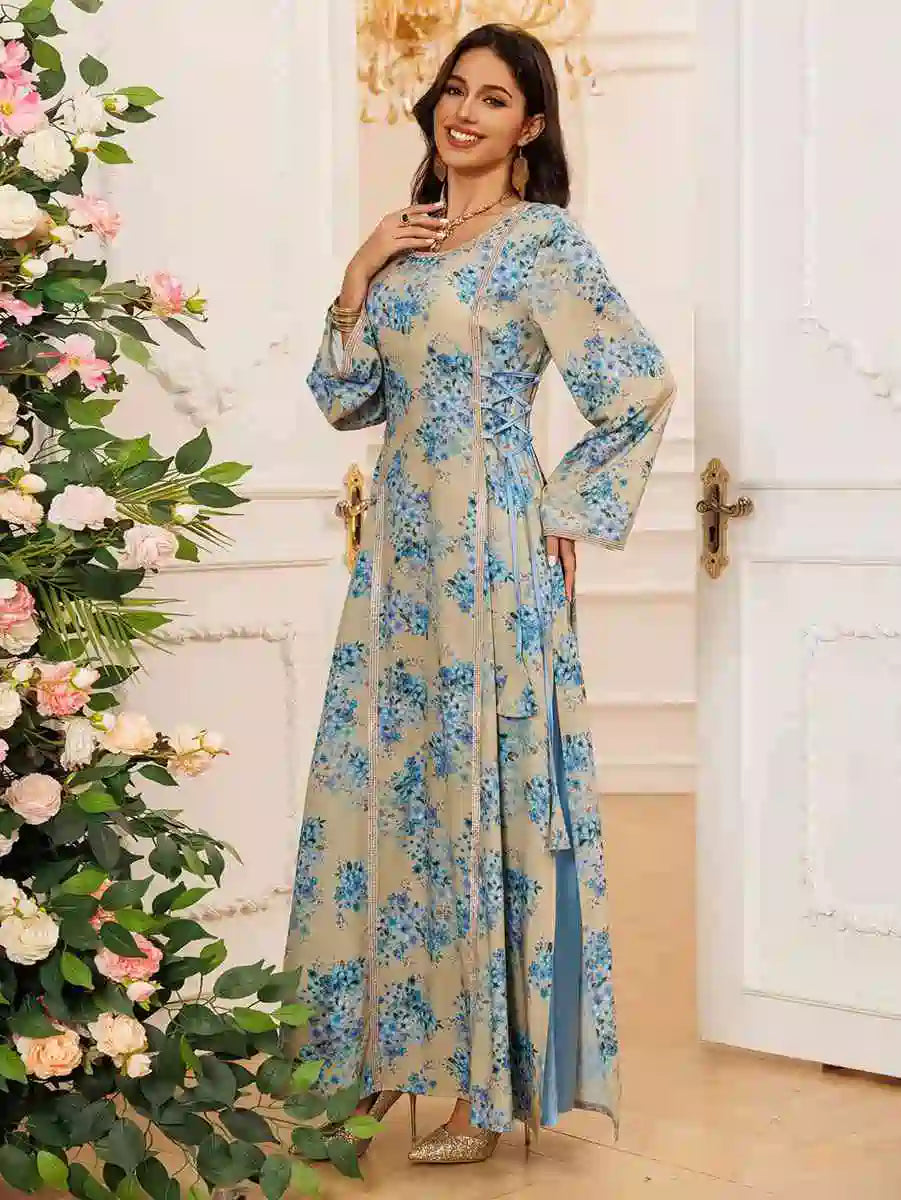 Robe de l'Aïd à imprimé floral, caftan, robe caftan #25441
