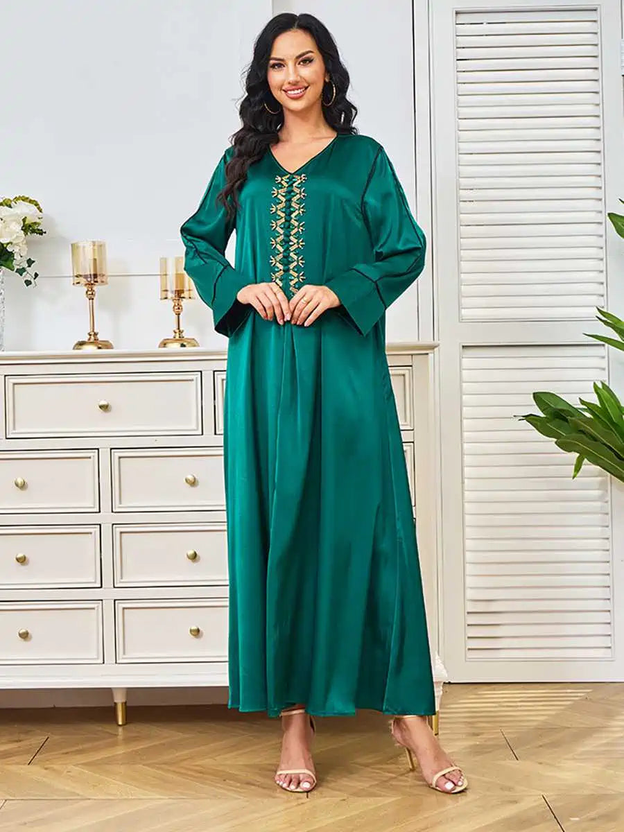 Robe caftan en perles de strass pour l'Aïd #25247
