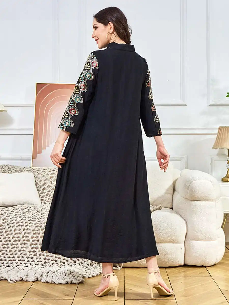 Robe caftan à paillettes pour l'Aïd, idéale pour une soirée ou une célébration #25394