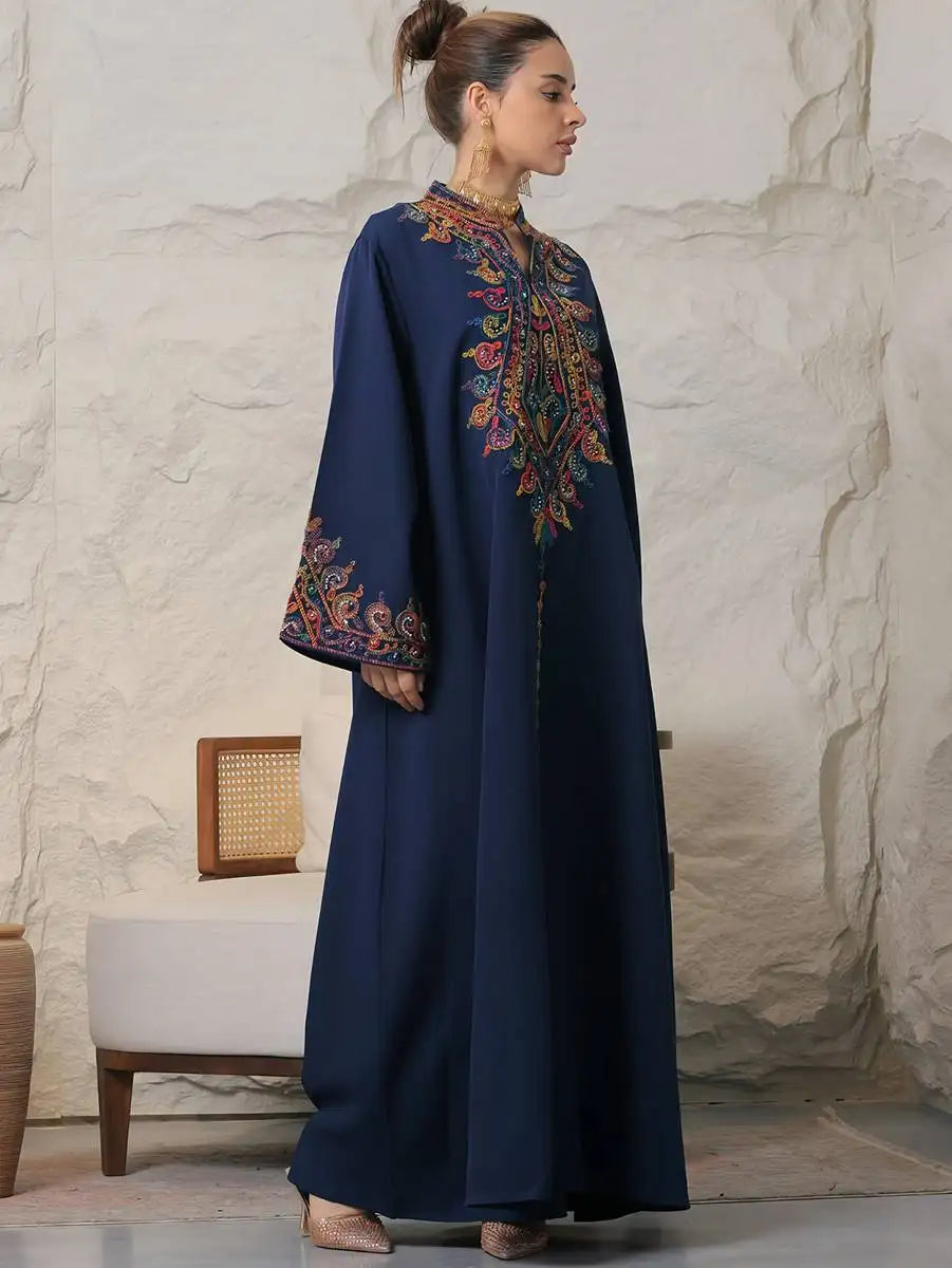Robe Eid brodée Caftan Kaftan Robe Jalabiya