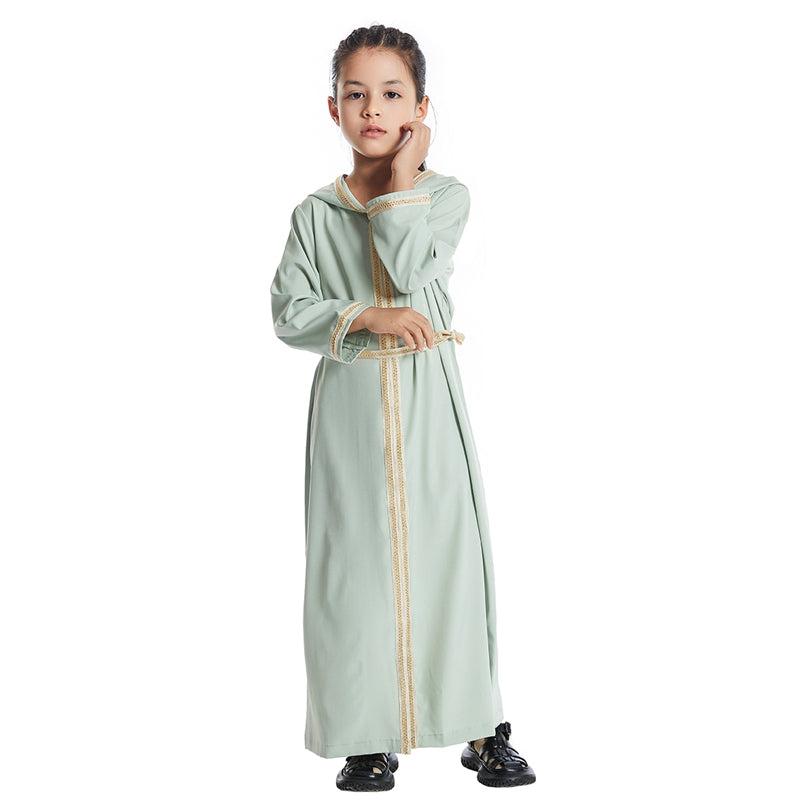 Robe Abaya à capuche pour fille arabe du Moyen-Orient