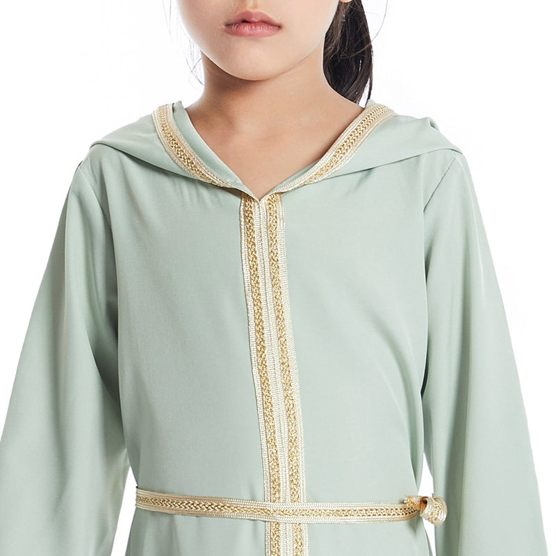 Robe Abaya à capuche pour fille arabe du Moyen-Orient