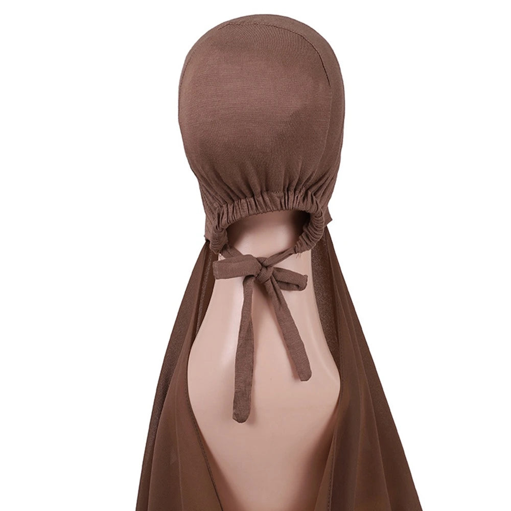 Hijab avec bonnet assorti pour femmes musulmanes #25001