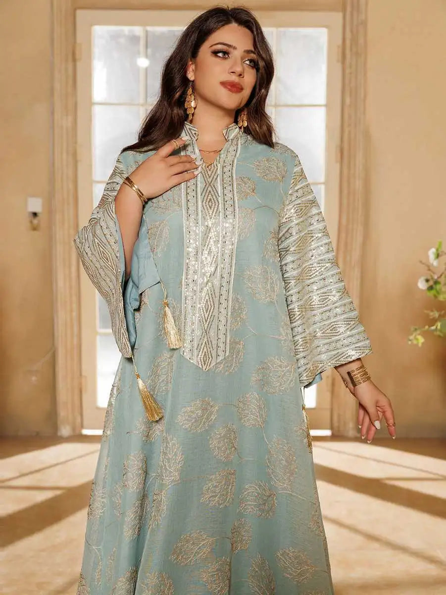 Robe caftan Doris Eid brodée de paillettes #25423