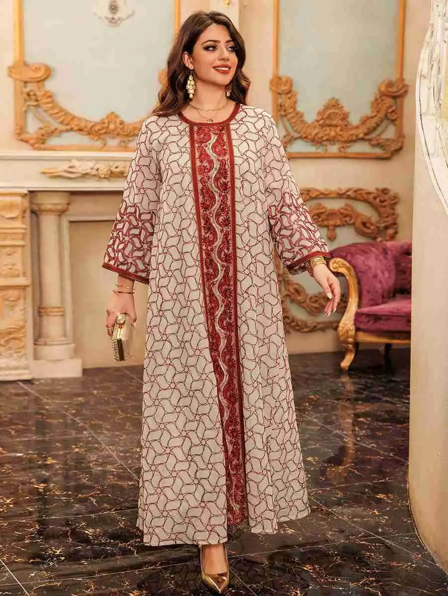 Robe de l'Aïd à paillettes brodées Jalabiya Caftan Kaftan