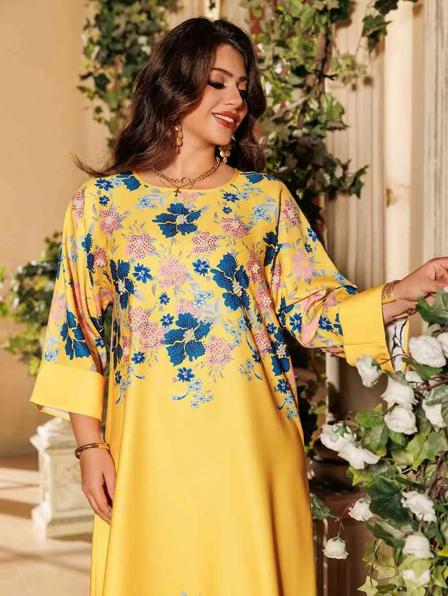 Robe caftan Eid en strass thermocollant