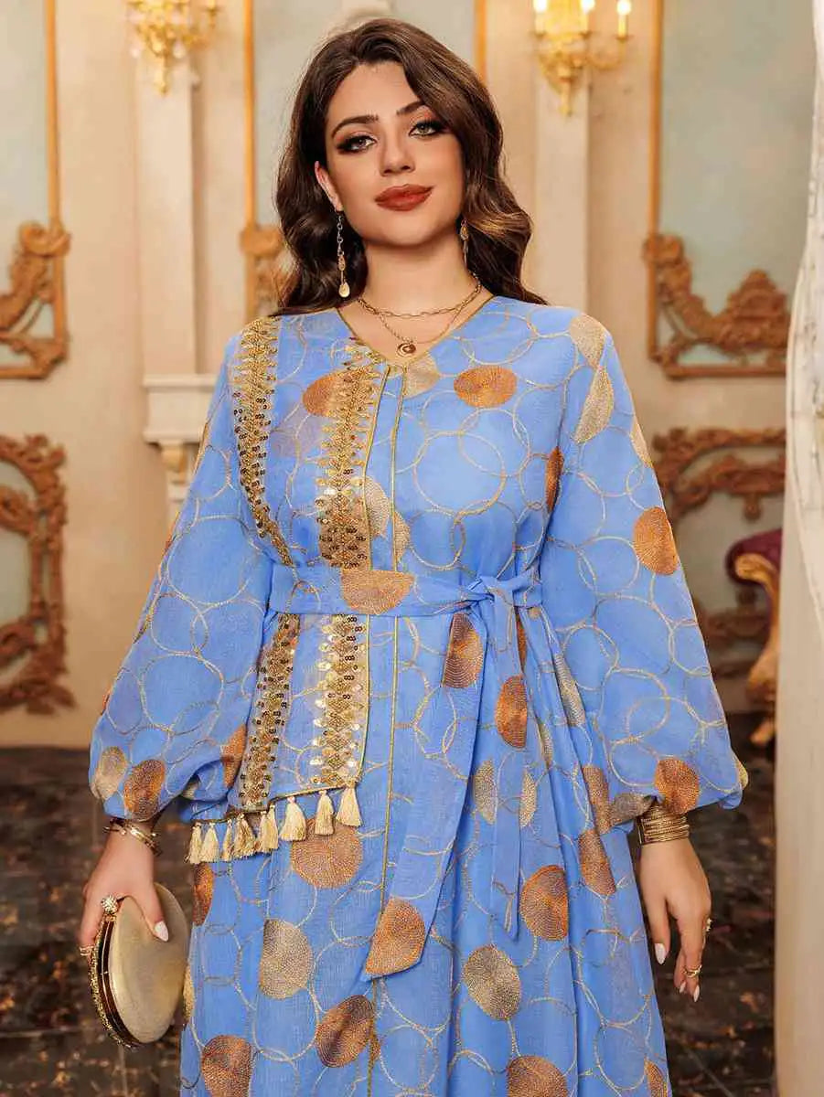 Robe caftan en maille brodée Eid