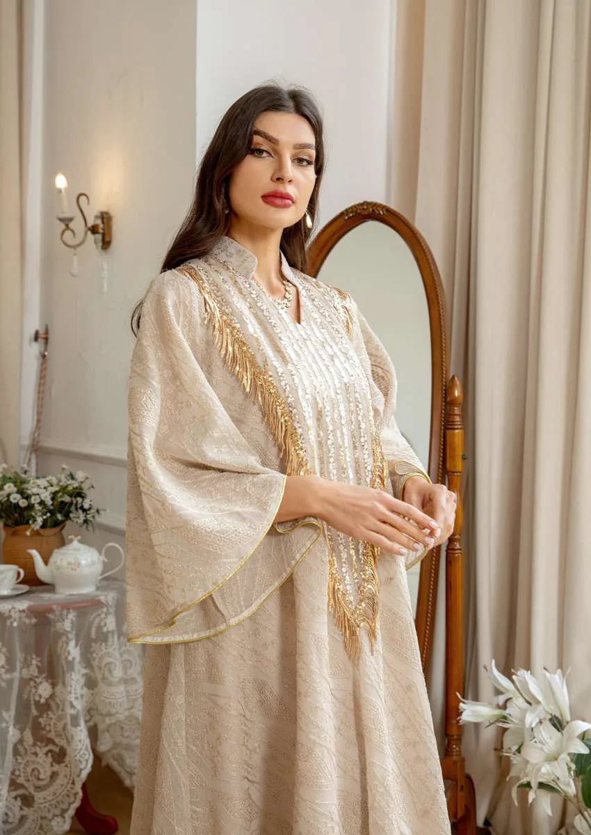Robe de l'Aïd Doris Broderie Paillettes Femme Caftan Robe Caftan
