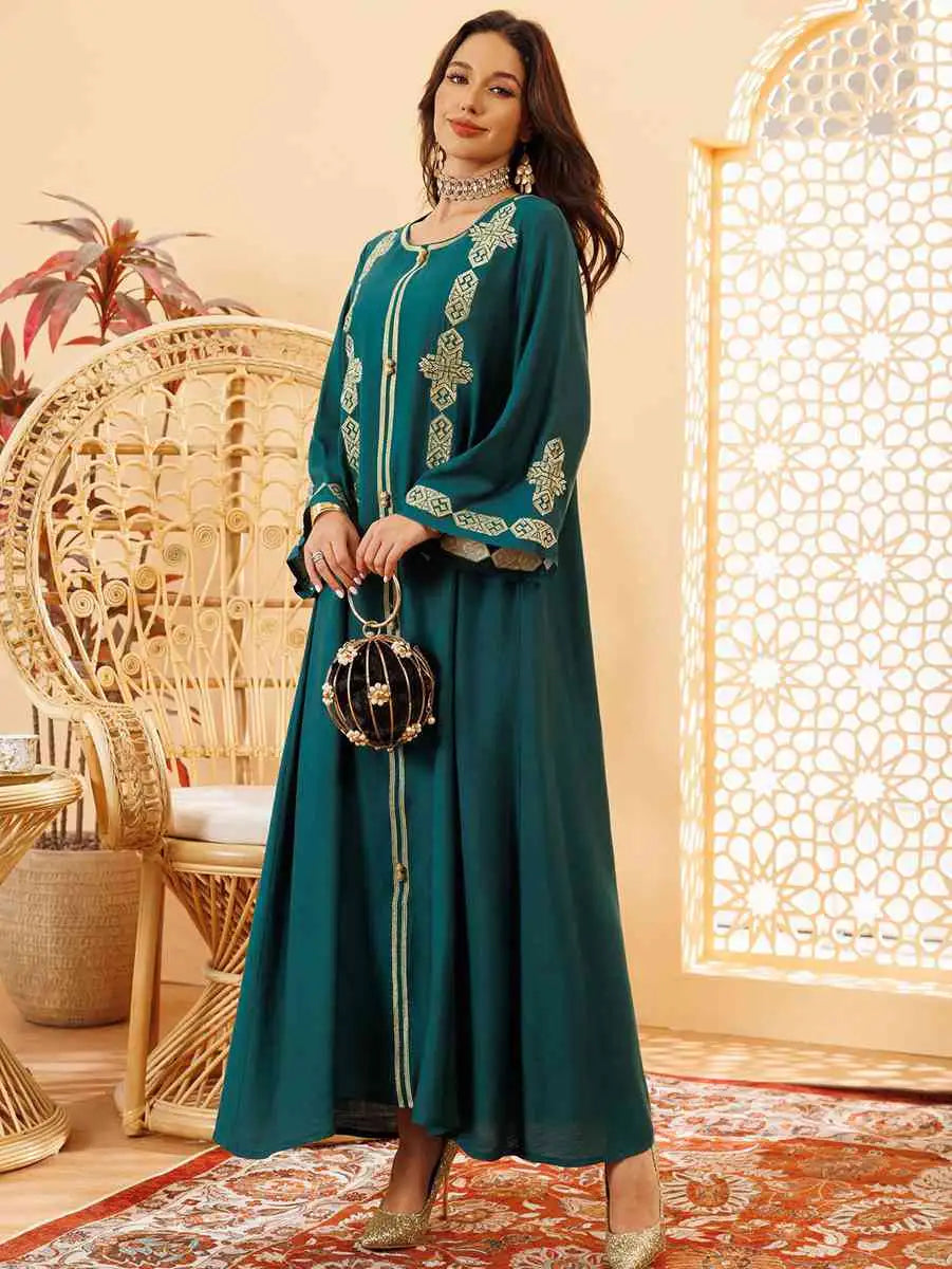 Robe caftan brodée Eid Moyen-Orient Caftan
