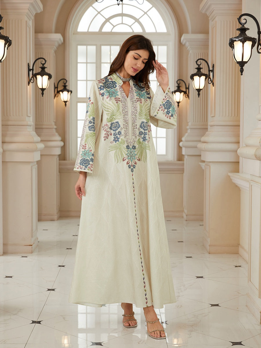 Title Jacuqard Printed Caftan Kaftan Dress For Women - Mukhawar Jalabiya Eid Dress - #26N08